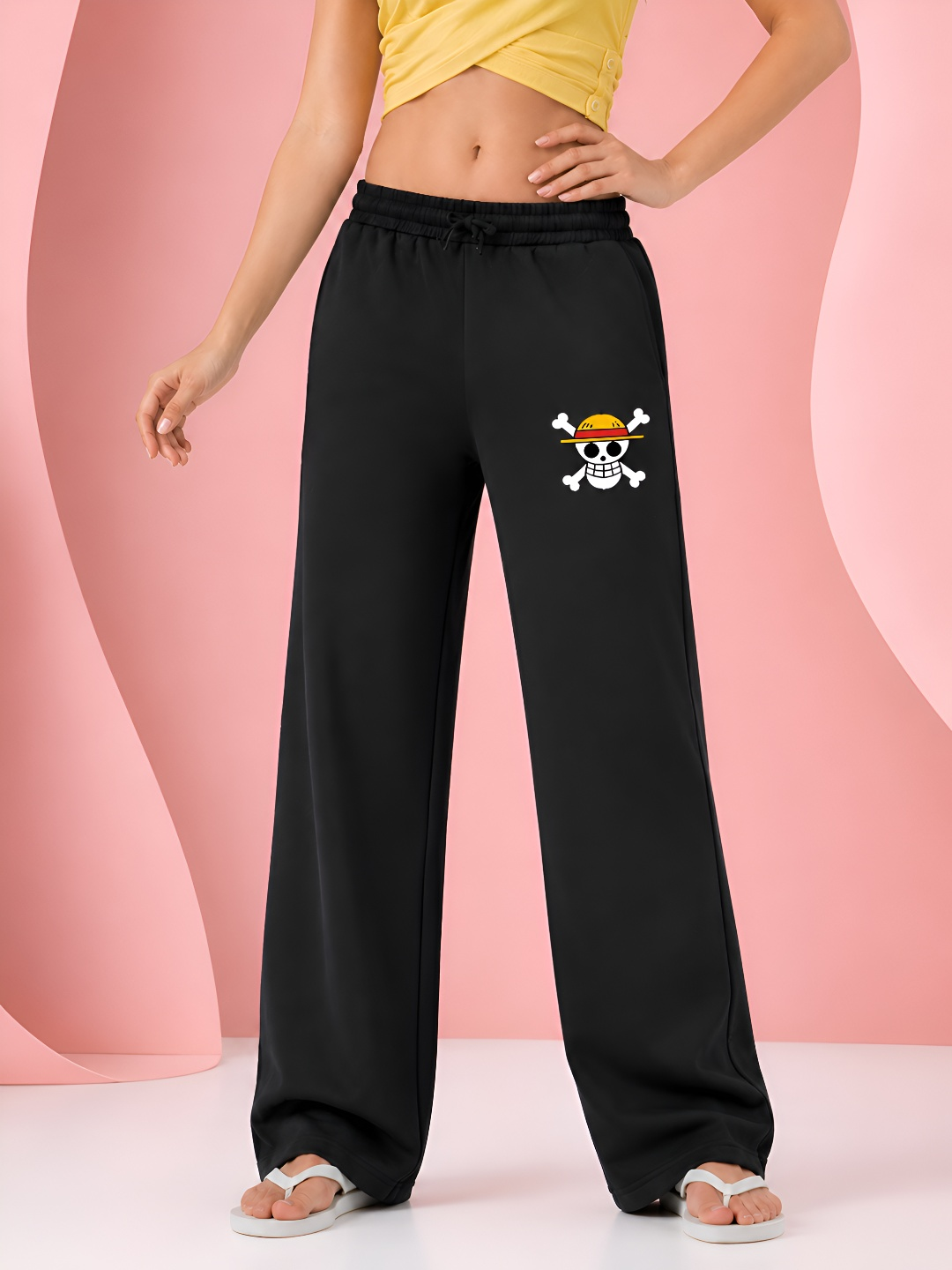 Women Baggy Graphic Print Track Pants