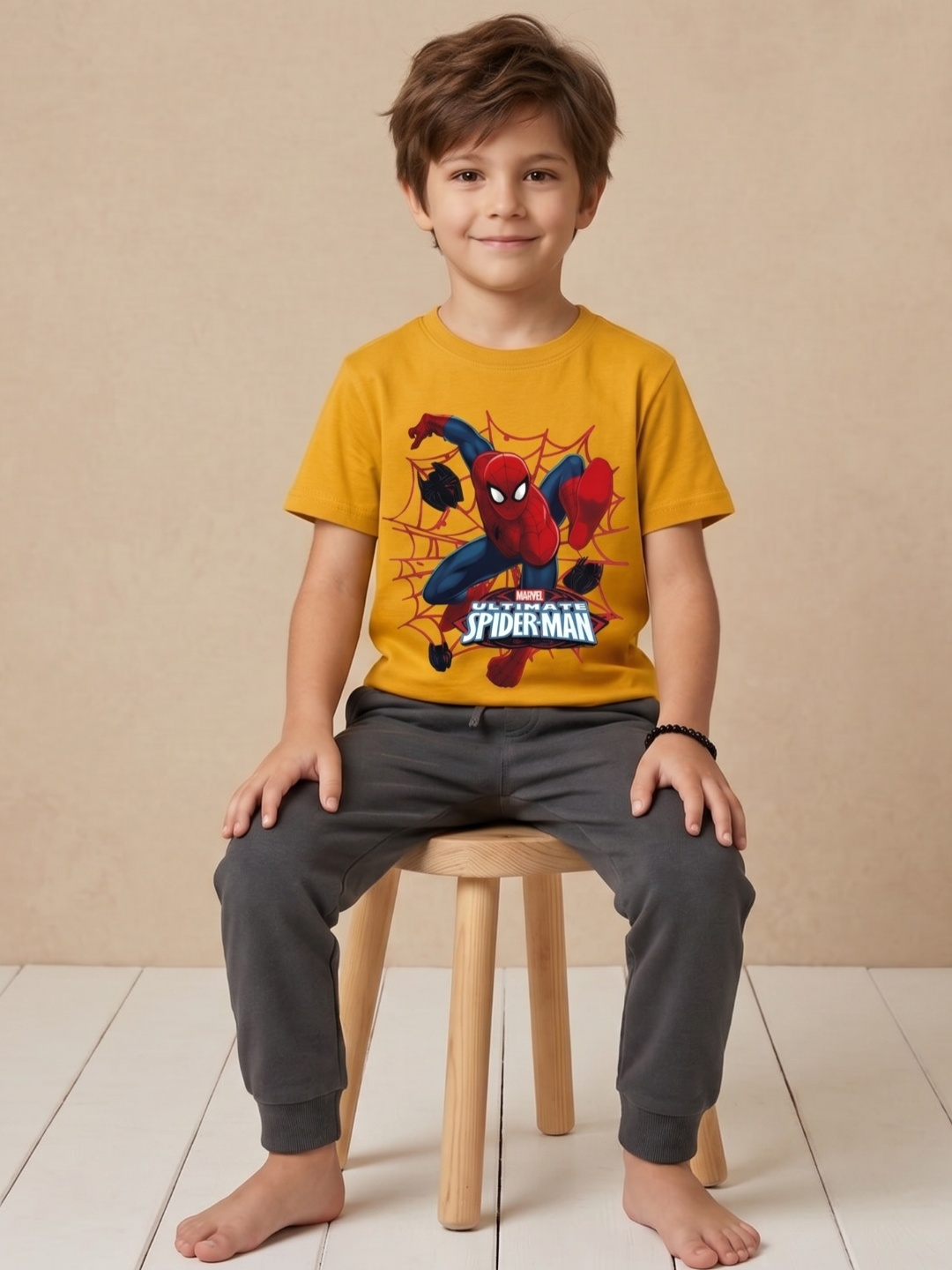 TEDWOODS Kids Printed T-shirt (Spider-Man Graphic)